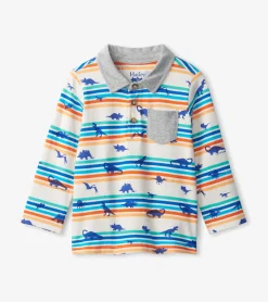 Online Hatley Mini Dinos Long Sleeve Polo T-Shirt