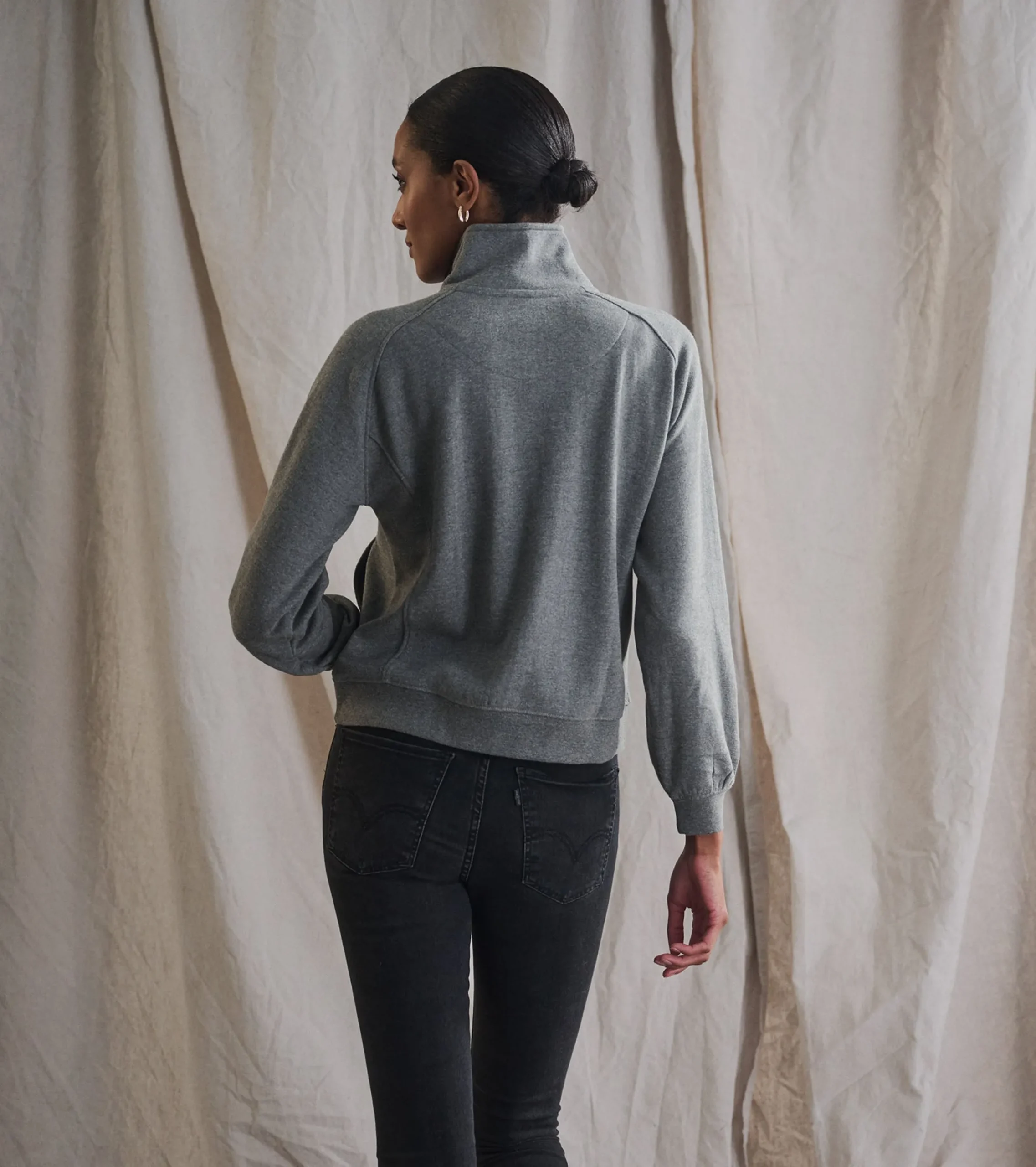 Online Hatley Mock Neck Pullover - Charcoal Heather