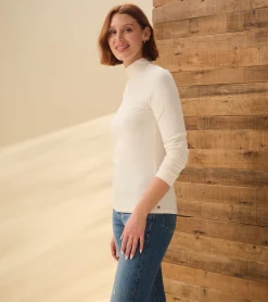 Clearance Hatley Mock Neck Top - Cream White