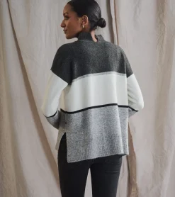 New Hatley Mock Neck Tunic - Grey Block