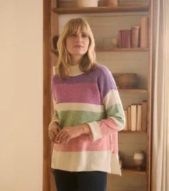 Sale Hatley Mock Neck Tunic - Sunrise Colour Block