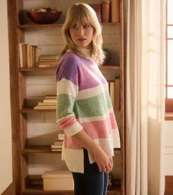Sale Hatley Mock Neck Tunic - Sunrise Colour Block
