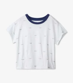 Hot Hatley Nautical Anchors Pleated Slouchy Tee