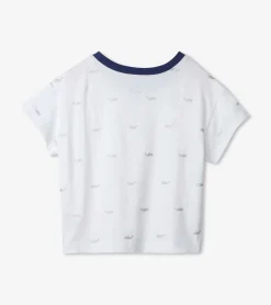 Hot Hatley Nautical Anchors Pleated Slouchy Tee