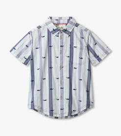Sale Hatley Nautical Whales Short Sleeve Button Down Shirt