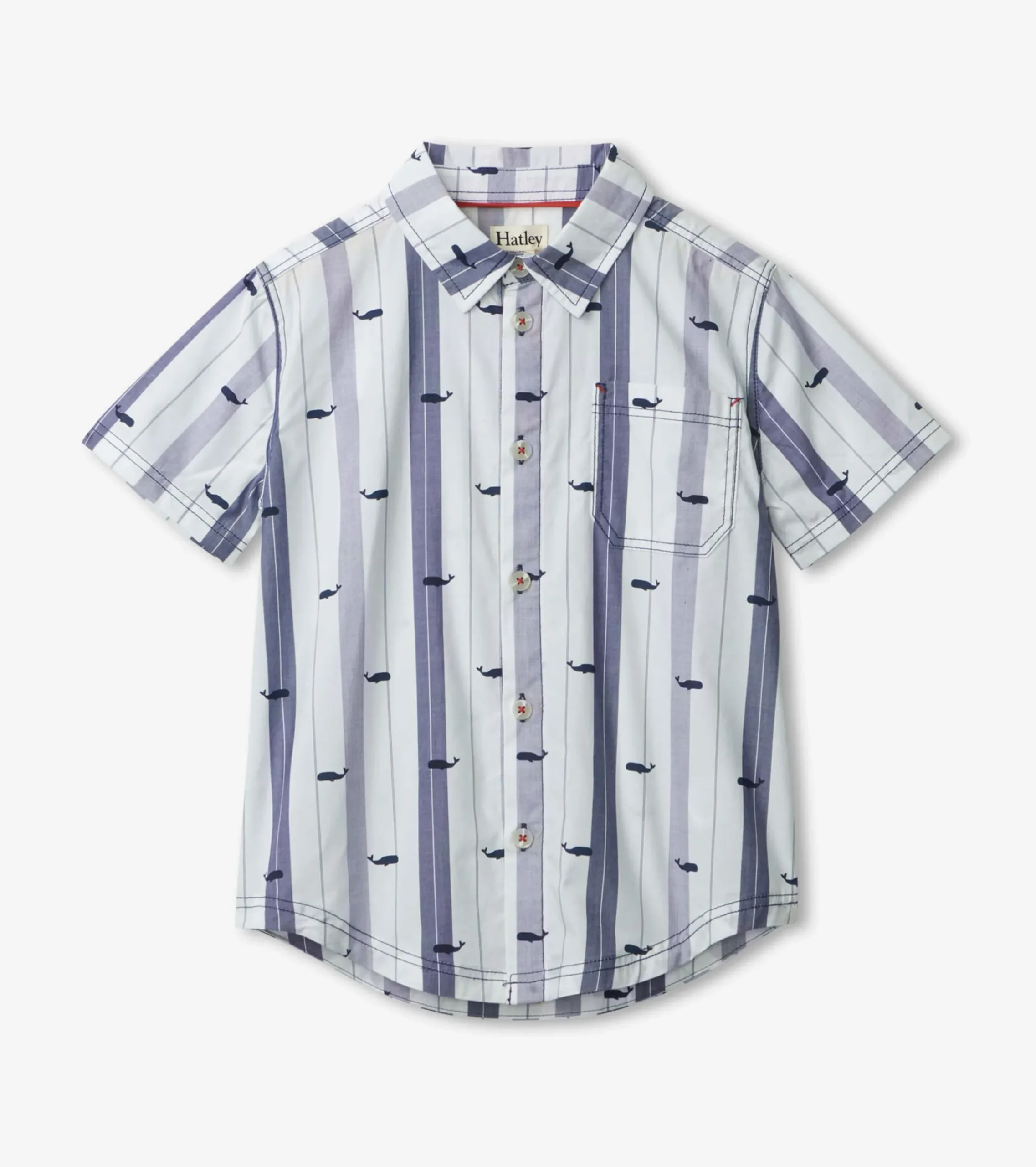 Sale Hatley Nautical Whales Short Sleeve Button Down Shirt