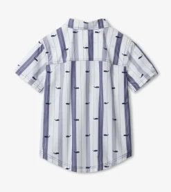 Sale Hatley Nautical Whales Short Sleeve Button Down Shirt