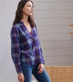 Best Hatley Olivia Blouse - Patriot Blue Plaid