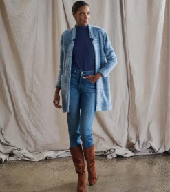 Hatley Open Front Jacket - Blue Check