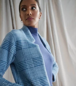 Hatley Open Front Jacket - Blue Check