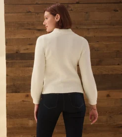 Sale Hatley Petal Cable Sweater - Winter White