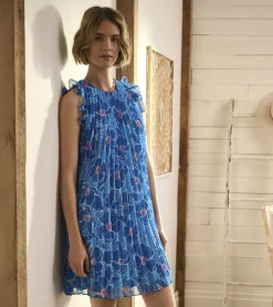 Sale Hatley Pleated Dress - Textured Poppies