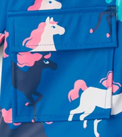 Best Hatley Prancing Horses Colour Changing Terry Lined Baby Rain Jacket