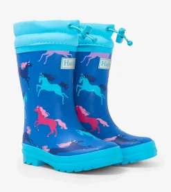 Best Hatley Prancing Horses Sherpa Lined Kids Rain Boots