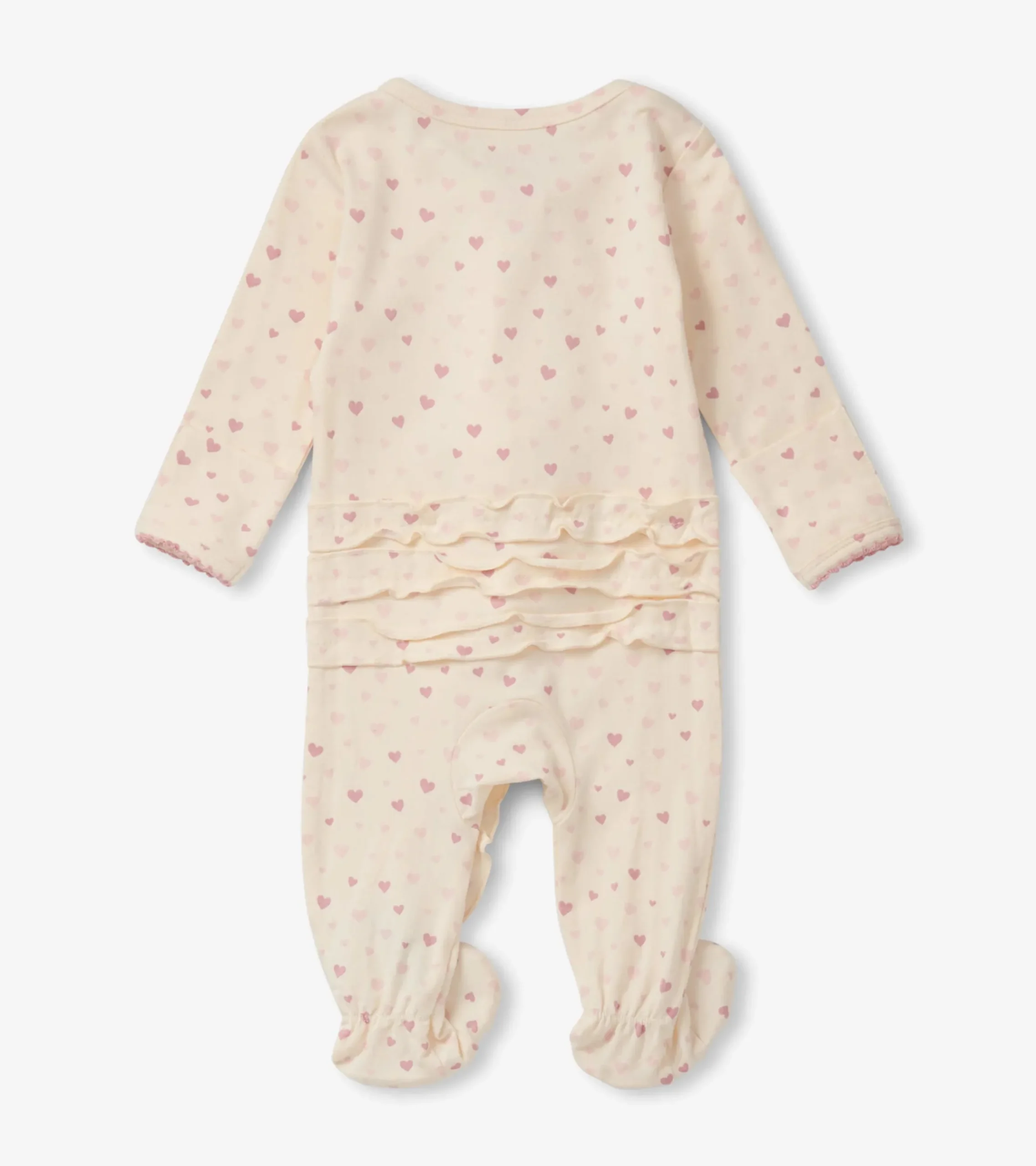 Clearance Hatley Pretty Hearts Newborn Ruffle Footed Sleeper