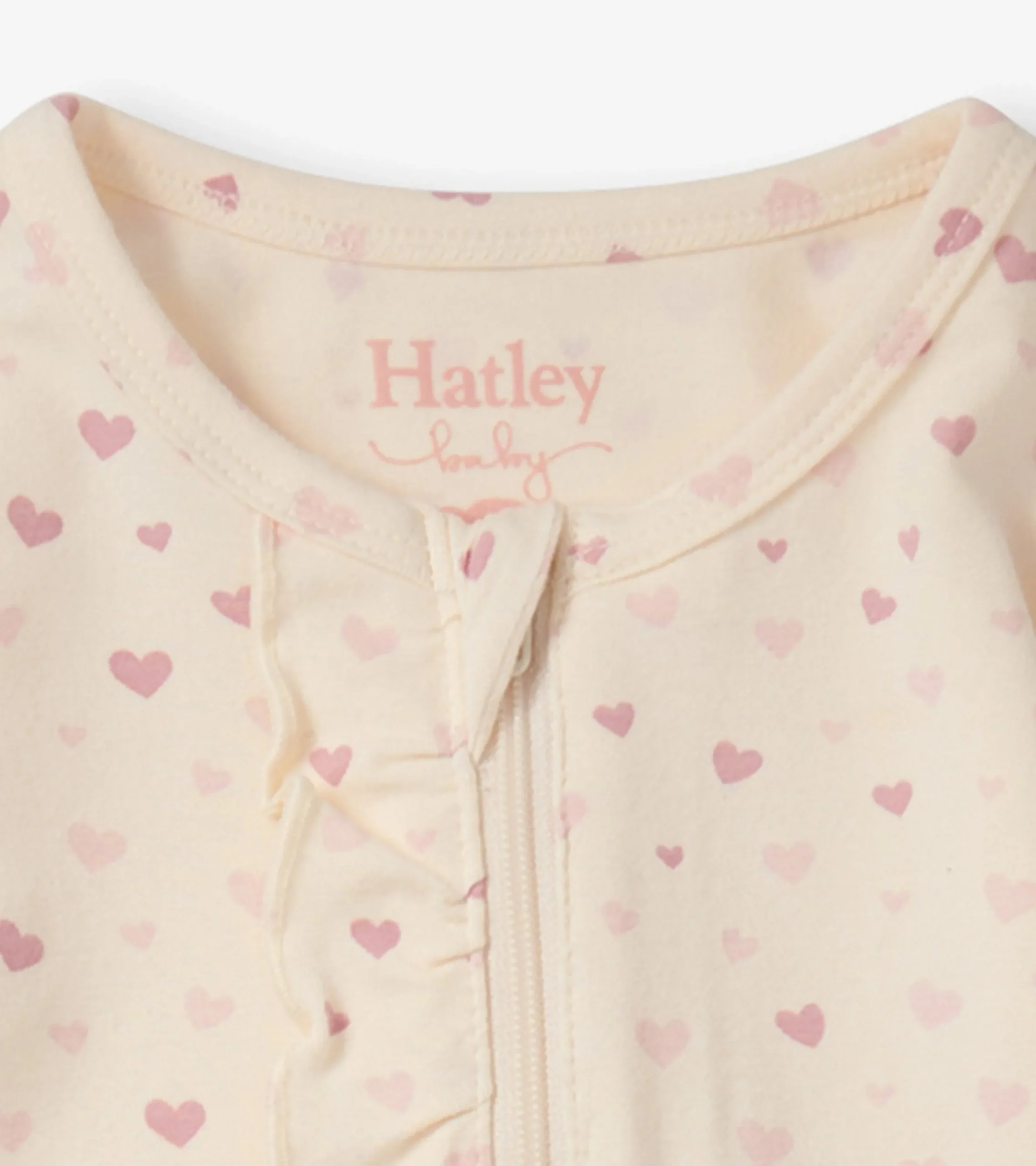 Clearance Hatley Pretty Hearts Newborn Ruffle Footed Sleeper