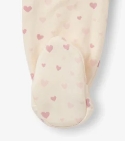 Clearance Hatley Pretty Hearts Newborn Ruffle Footed Sleeper