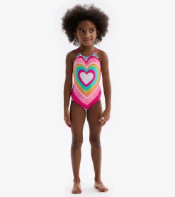Hatley Psychedelic Heart Gather Front Swimsuit