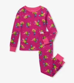 New Hatley Rainbow Dragons Kids Organic Cotton Pajama Set