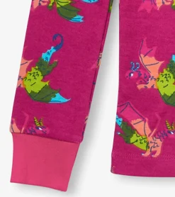 New Hatley Rainbow Dragons Kids Organic Cotton Pajama Set