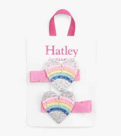 Best Hatley Rainbow Hearts Glitter Hair Clips
