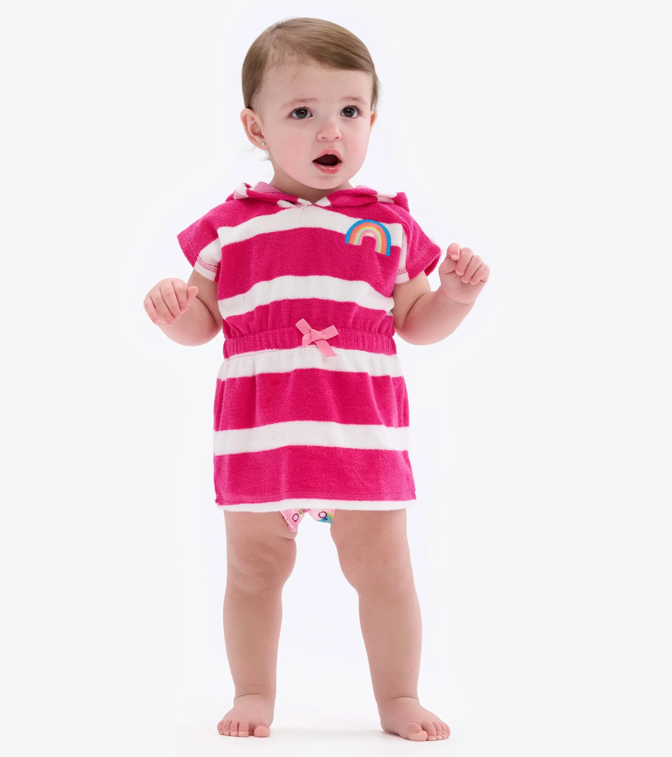 New Hatley Rainbow Stripe Baby Hooded Terry Cover-Up