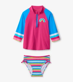 Online Hatley Rainbow Stripe Rashguard Set
