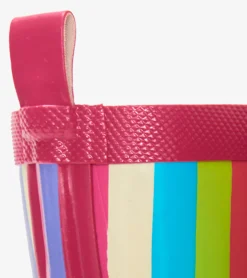 Hot Hatley Rainbow Stripes Shiny Kids Rain Boots