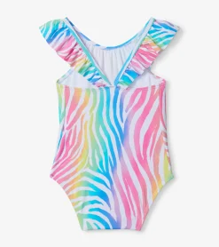 Outlet Hatley Rainbow Zebra Baby Ruffle Swimsuit