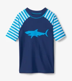 New Hatley Shark Stripes Short Sleeve Rashguard