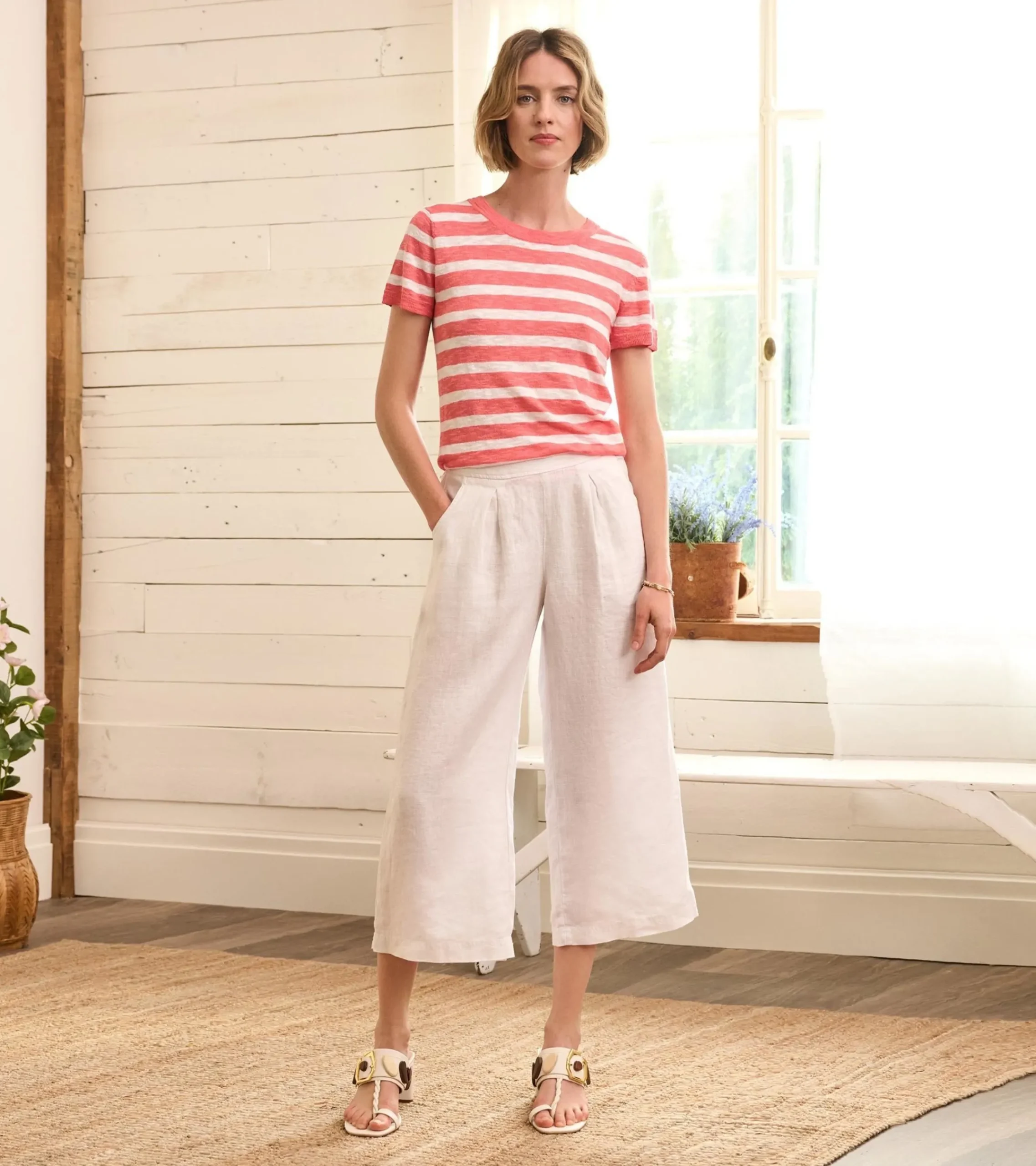Discount Hatley Simone Knit Tee - Coral Stripes