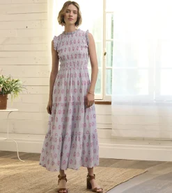 Hatley Smocked Maxi Dress - Wildflower Seersucker