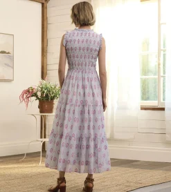 Hatley Smocked Maxi Dress - Wildflower Seersucker