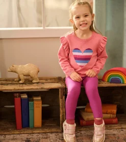Clearance Hatley Striped Heart Ruffle Sleeve Sweater