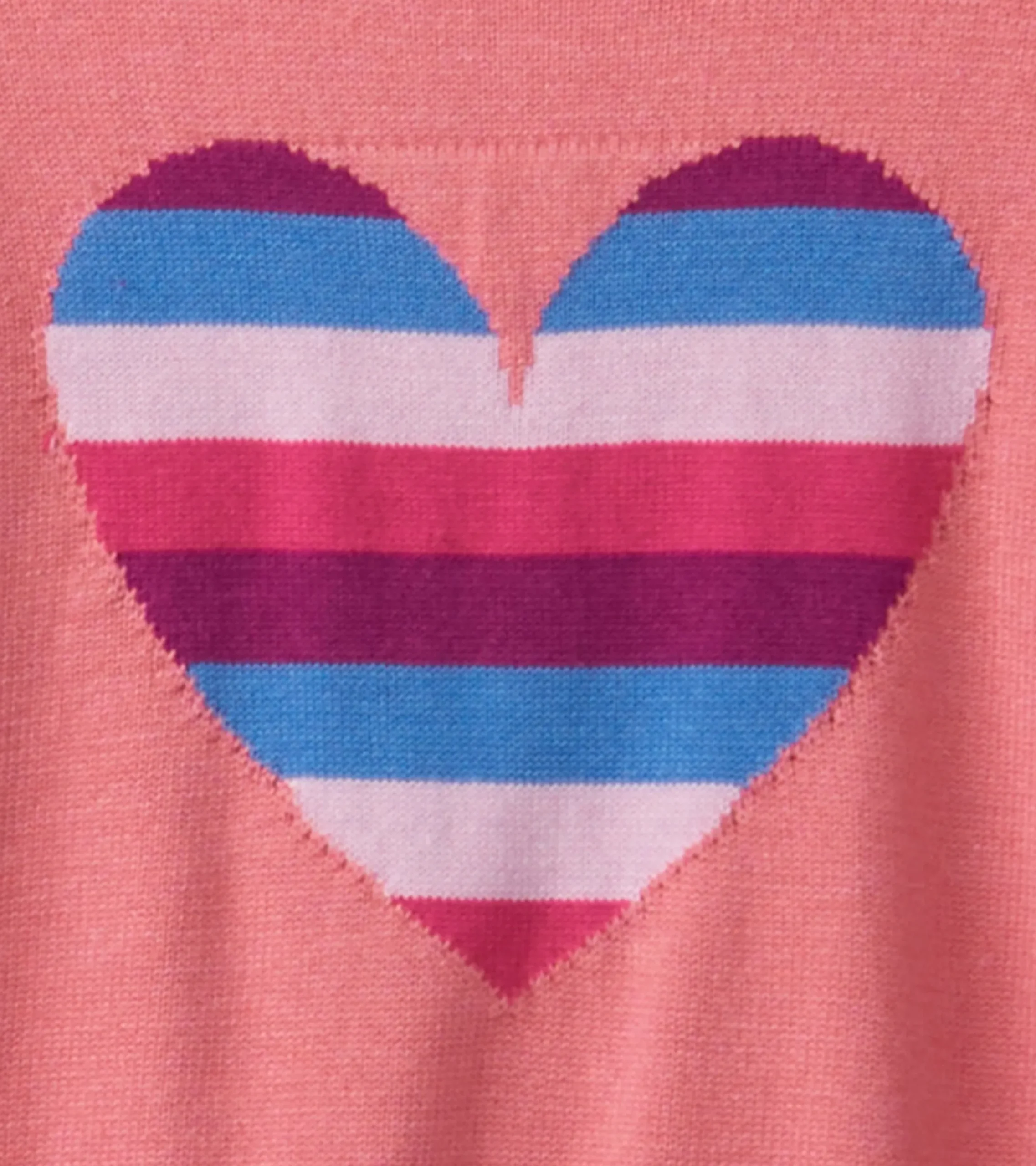 Clearance Hatley Striped Heart Ruffle Sleeve Sweater