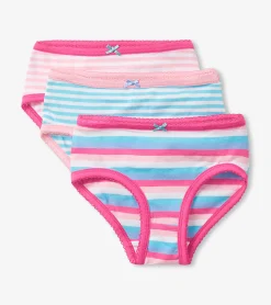 Outlet Hatley Stripes Girls Brief Underwear 3 Pack