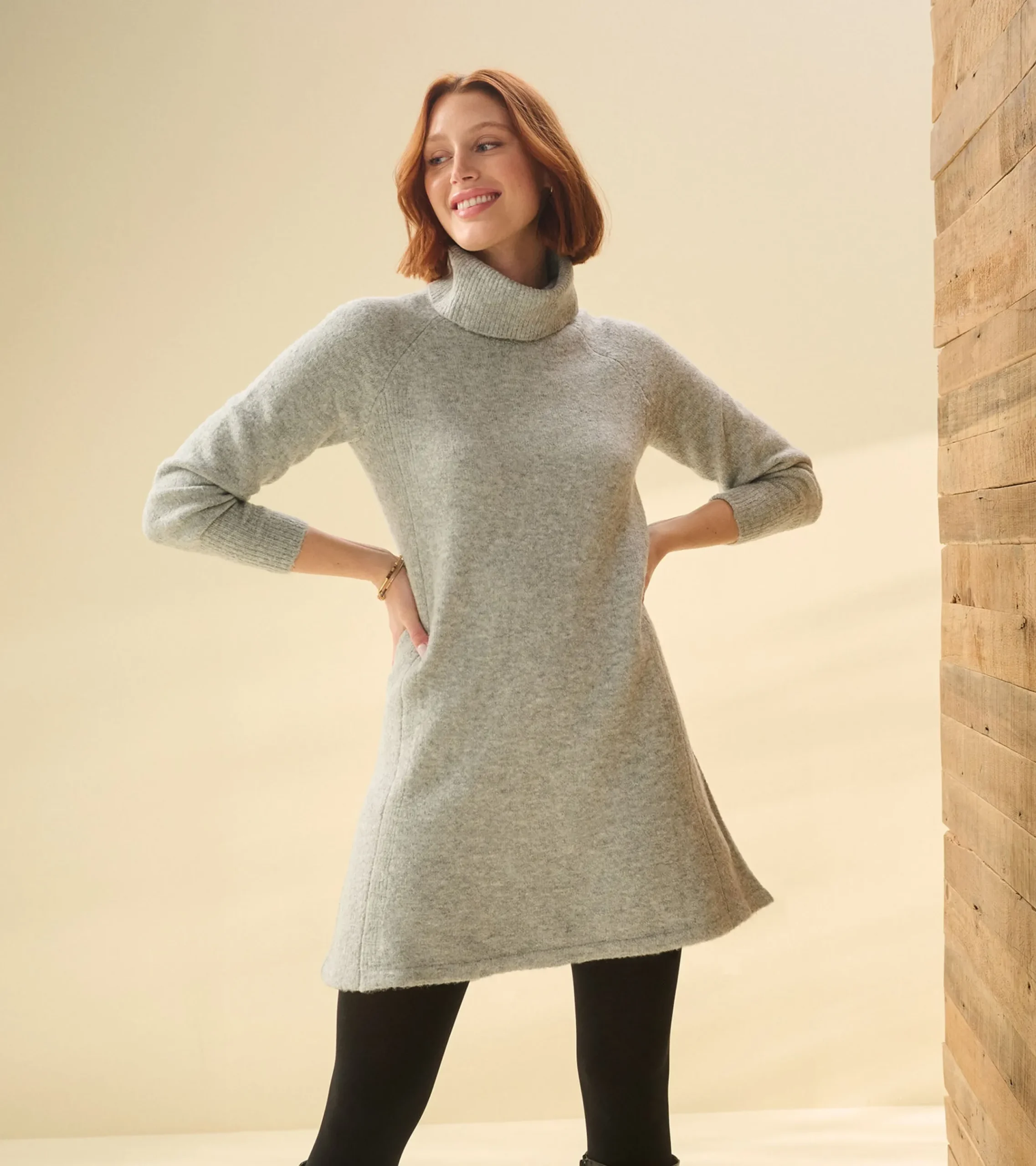 Discount Hatley Swing Sweater Dress - Grey Heather