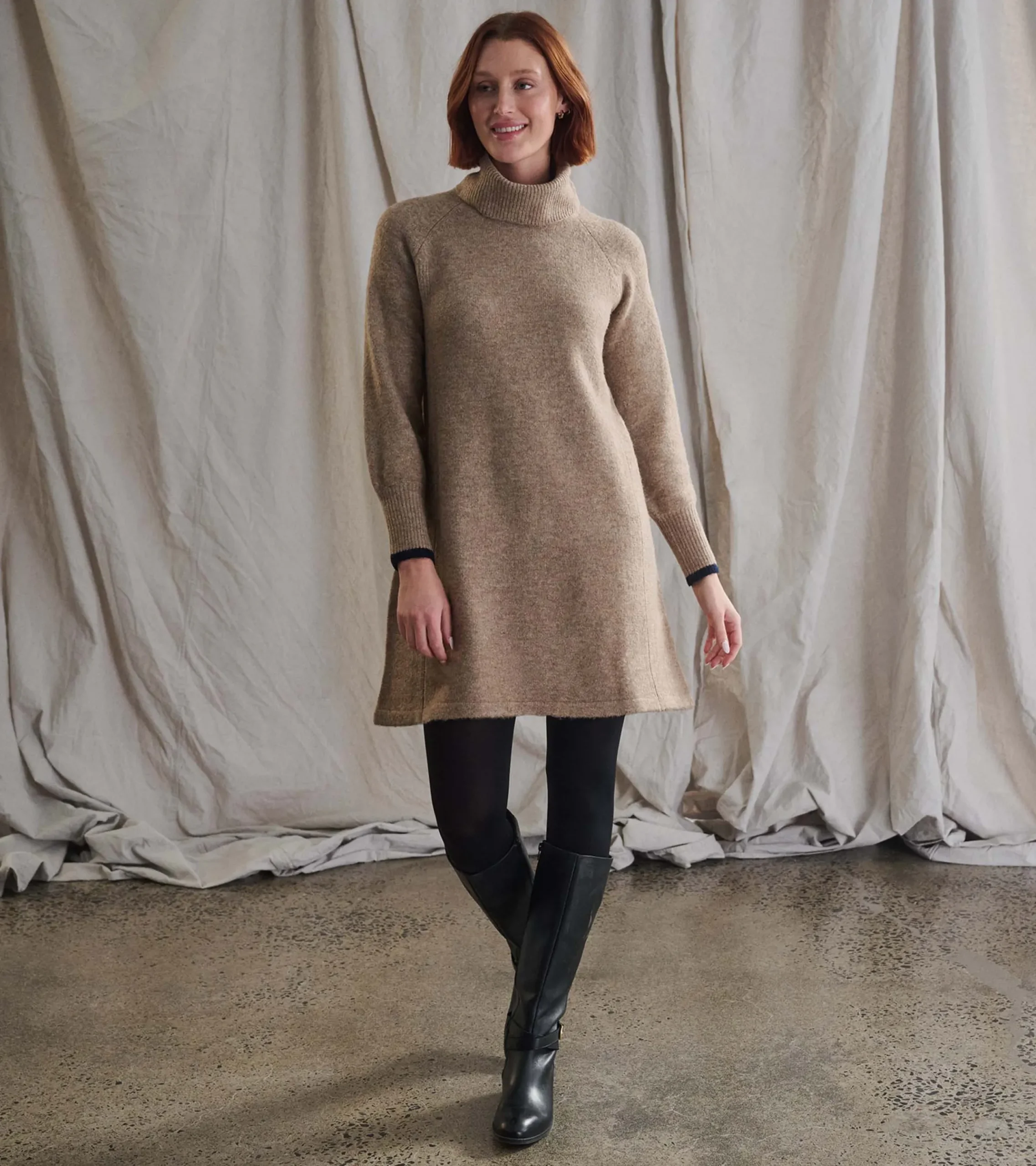 Online Hatley Swing Sweater Dress - Oatmeal Heather