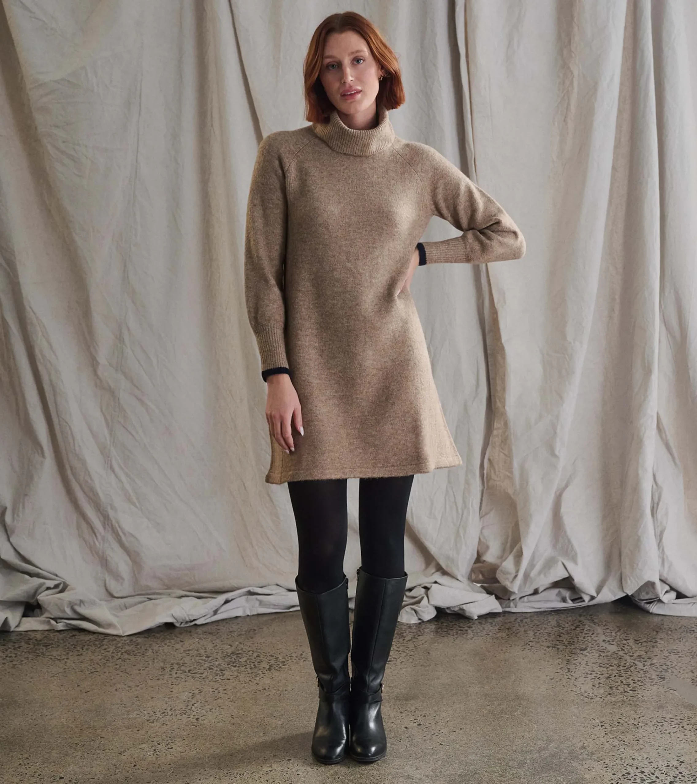 Online Hatley Swing Sweater Dress - Oatmeal Heather