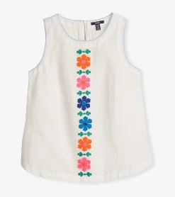 Clearance Hatley Tessa Tank Top - Embroidered Flowers