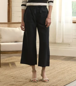 Outlet Hatley Tie Front Pants - Caviar Linen