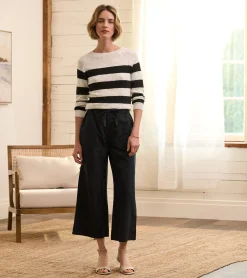Outlet Hatley Tie Front Pants - Caviar Linen