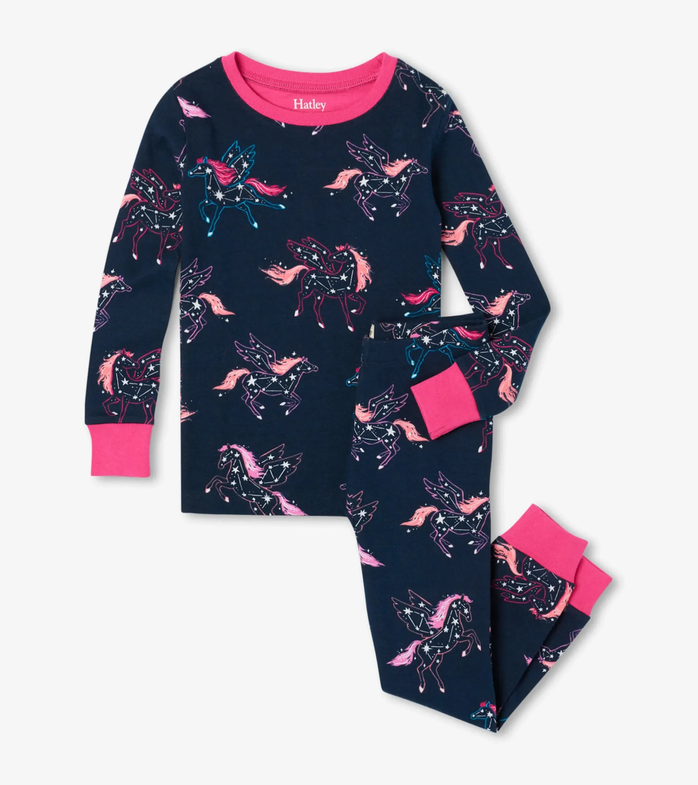 Hatley Unicorn Constellations Organic Cotton Raglan Kids Pajama Set